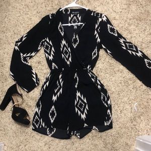 Black and white romper
